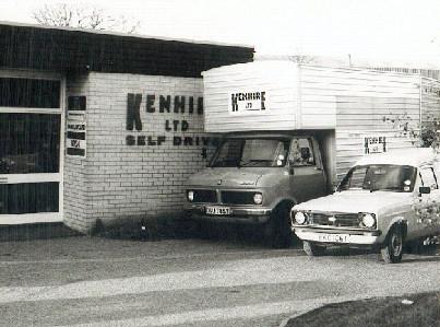 Photo: Bedford Luton and Ford Escort Van outside Kenhire's reception in 1979.