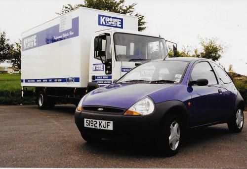 Photo; Iveco Cargo 7.5ton Box Van and Ford Ka rental vehicles.
