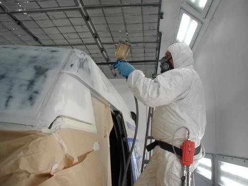 Photo: A repaired hire van in Kenhire's spraybooth.