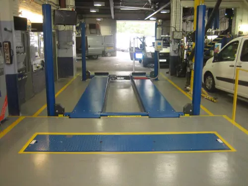 Photo: Kenhire's newly-installed MOT inspection bay.