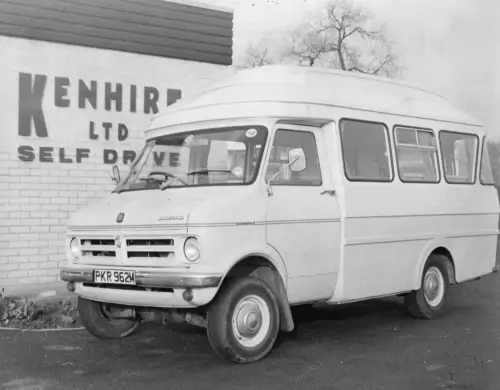 Photo: Bedford motor caravan outside Kenhire's office.